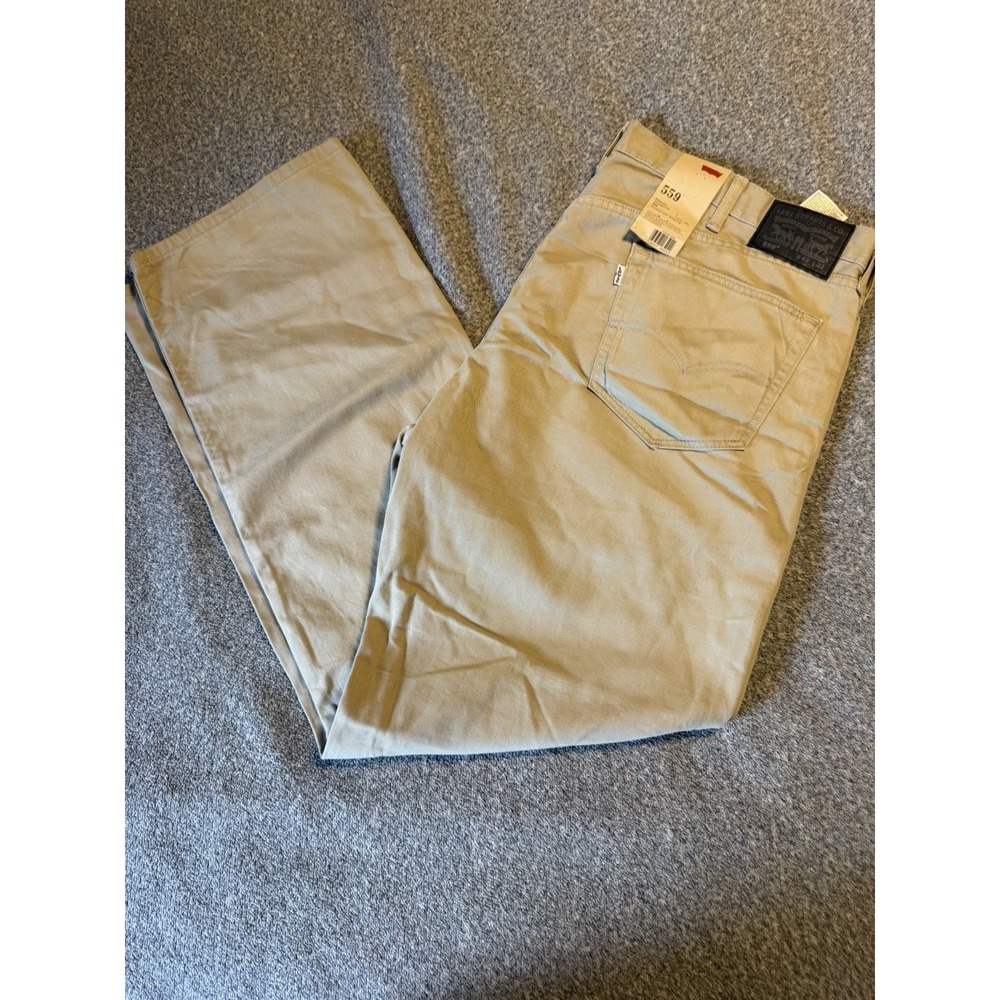 Levis‎ 559 Relaxed Straight Jeans Mens 42x32 Khaki Tan New with Tags